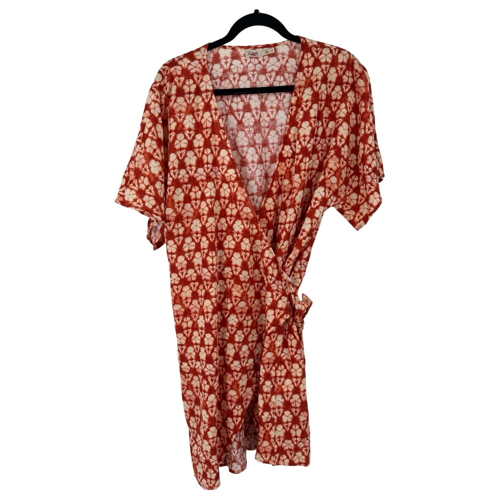 Faherty Willow Wrap dress red size Medium M - Picture 2 of 8